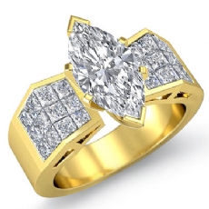 Sidestone Invisible Shank diamond  14k Gold Yellow