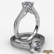 Channel Trellis Bezel Accent diamond Ring Platinum 950