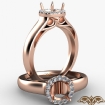 Halo Pave Setting Round Diamond Engagement Semi Mount Ring 18k Rose Gold 0.2Ct - javda.com 