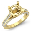 0.76Ct Diamond Engagement Women Pave Set Ring Round Semi Mount 18k Yellow Gold - javda.com 