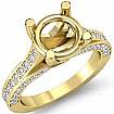 0.76Ct Diamond Engagement Women Pave Setting Ring Round Semi mount 18k Gold Yellow