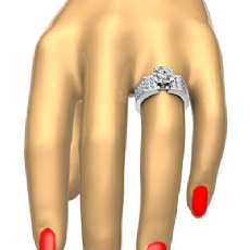 Sidestone Invisible Set Shank diamond Ring 18k Gold White