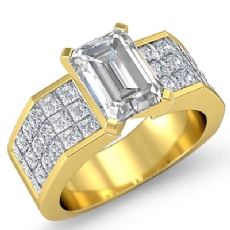 Sidestone Invisible Set Shank diamond Hot Deals 18k Gold Yellow