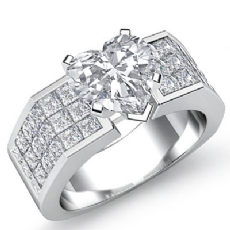 Sidestone Invisible Set Shank diamond Ring Platinum 950