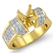1.96Ct Diamond Engagement Ring 18k Yellow Gold Princess Semi Mount - javda.com 