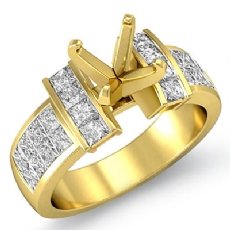 Princess Diamond Invisible Setting Engagement Women's Ring 14k Gold Yellow (1.03Ct. tw.)