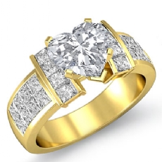 Classic Side-Stone Invisible diamond Hot Deals 14k Gold Yellow