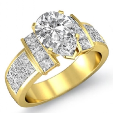 Classic Side-Stone Invisible diamond Hot Deals 18k Gold Yellow