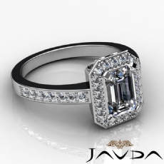Vintage Filigree Halo Pave diamond Ring 18k Gold White