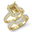 1.1Ct Diamond Radiant Cut Semi Mount Engagement Ring Bridal Set14k Yellow Gold - javda.com 