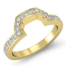 Women Matching Band 14k Gold Yellow Round Diamond Half Wedding Ring 2.5mm  (0.35Ct. tw.)