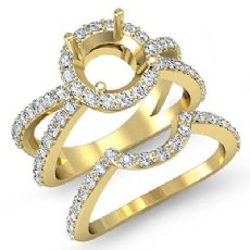 Split Shank Diamond Engagement Ring Bridal Set 14k Gold Yellow Semi Mount (1.1Ct. tw.)