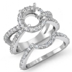1.1Ct Split Shank Diamond Engagement Ring Bridal Set Platinum 950 Semi Mount - javda.com 