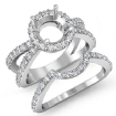 1.1Ct Split Shank Diamond Engagement Ring Bridal Set 14k White Gold Semi Mount - javda.com 