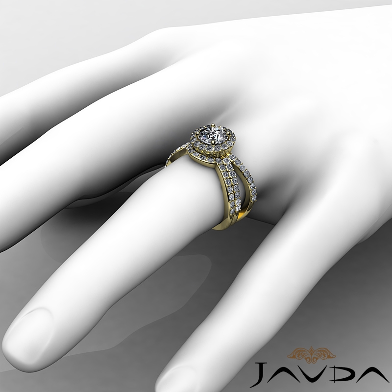 split shank halo diamond Ring 18k Gold Yellow