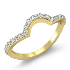 Pave Diamond Women's Half Wedding Band 14k Gold Yellow Matching Set Ring  (0.35Ct. tw.)