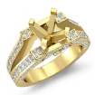 0.71Ct Round Diamond Women's Engagement Ring Setting 18k Yellow Gold Semi Mount - javda.com 