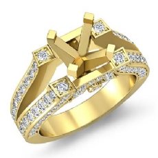 Round Diamond Women's Engagement Ring Setting 14k Gold Yellow Semi Mount (0.71Ct. tw.)