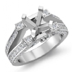 0.71Ct Round Diamond Women's Engagement Ring Setting 18k White Gold Semi Mount - javda.com 