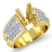 1.72Ct Princess Diamond Women Engagement Ring Invisible 18k Yellow Gold Semi Mount - javda.com 