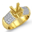1.2Ct Princess Diamond Women Engagement Ring Invisible 14k Yellow Gold Semi Mount - javda.com 