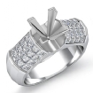 1.2Ct Princess Diamond Women Engagement Ring Invisible 14k White Gold Semi Mount - javda.com 