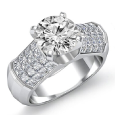 Sidestone Invisible Set diamond Ring 14k Gold White
