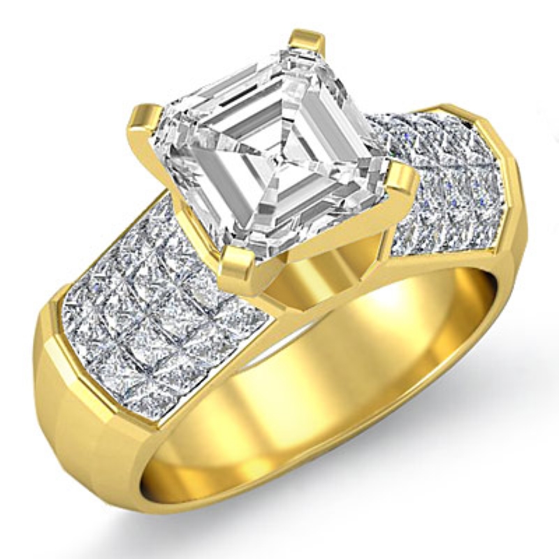 Sidestone Invisible Set diamond Hot Deals 18k Gold Yellow
