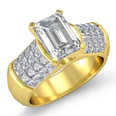 Sidestone Invisible Set diamond Ring 18k Gold Yellow