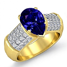 Sidestone Invisible Set diamond Ring 18k Gold Yellow