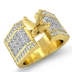 2.62Ct Princess Invisible Diamond Engagement Ring 14k Yellow Gold Semi Mount - javda.com 