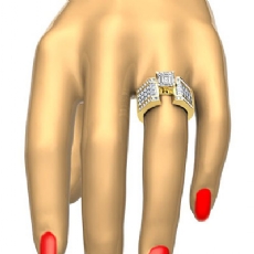 Invisible Setting Shank diamond Ring 18k Gold Yellow