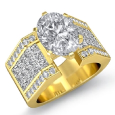 Invisible Setting Shank diamond Ring 18k Gold Yellow
