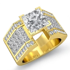 Invisible Setting Shank diamond  18k Gold Yellow