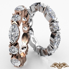 Women's Eternity Band 14k White Gold Marquise Round Diamond 1.62Ct