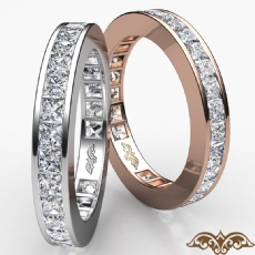 3mm Womens Eternity Band Princess Channel Diamond Platinum 950  (1.5Ct. tw.)
