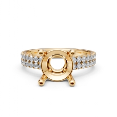 U Shape Prong Setting Diamond Engagement Round Semi Mount Ring 14k Gold Yellow  (0.5Ct. tw.)