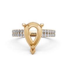 U Shape Prong Setting Diamond Engagement Pear Semi Mount Ring 18k Gold Yellow  (0.5Ct. tw.)