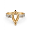 U Cut Prong Setting Diamond Engagement Marquise SemiMount Ring 14k Yellow Gold 0.5Ct - javda.com 