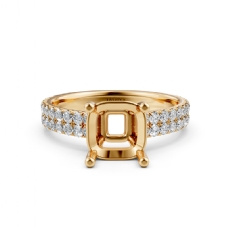 U Cut Prong Setting Diamond Engagement Cushion Semi Mount Ring 14k Gold Yellow  (0.5Ct. tw.)