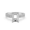 U Cut Prong Setting Diamond Engagement Cushion Semi Mount Ring Platinum 950 0.3Ct - javda.com 