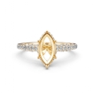 Circa Halo Bridge Accent Marquise Semi Mount Engagement Ring 14k Yellow Gold 0.6Ct - javda.com 