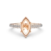 Circa Halo Bridge Accent Marquise Semi Mount Engagement Ring 14k Rose Gold 0.6Ct - javda.com 