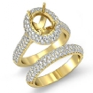 3Ct Oval Diamond Engagement Ring Wedding Bridal Set 14k Yellow Gold Semi Mount - javda.com 