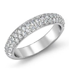 Round Cut Pave Diamond Women's Wedding Engagement Band Ring 14k White Gold 1Ct