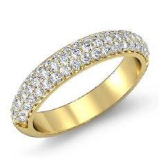 Round Cut Pave Diamond Women's Wedding Engagement Band Ring 14k Gold Yellow  (1Ct. tw.)