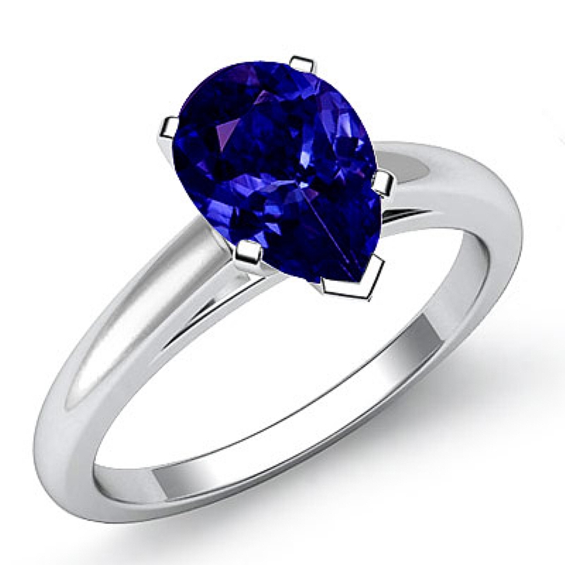  Pear diamond  Ring in 14k Gold White