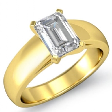Dome Cathedral Solitaire diamond Ring 18k Gold Yellow