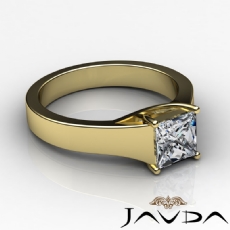 4 Prong Trellis Solitaire diamond Ring 14k Gold Yellow
