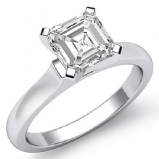 Dome 4 Prong Solitaire diamond  18k Gold White